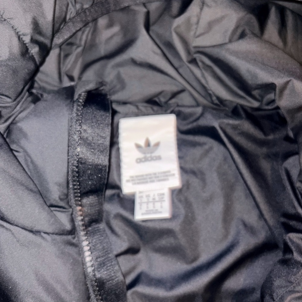 Adidas Originals  Men's Dark Gray Hooded Puffer Jacket - Picture 6 of 7